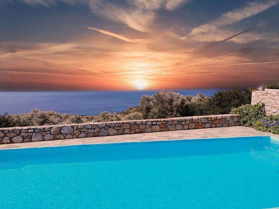 Villa Mavri Ruhige Private Pool Villa, Meerblick Agia Paraskevi  المظهر الخارجي الصورة